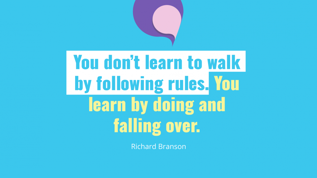 Richard Branson quote on doing and falling